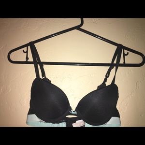 push up black lace bra